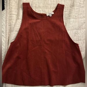 Aritzia Wilfred, Octave (Faux Suede) Top, Color: Burnt Red/Orange, Size: XS